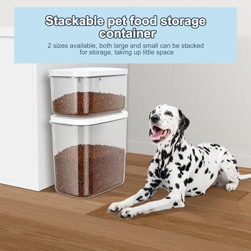 LEAWALK 12 Lbs Airtight Dog Cat Pet Food Storage Container PopTop White - Image 3