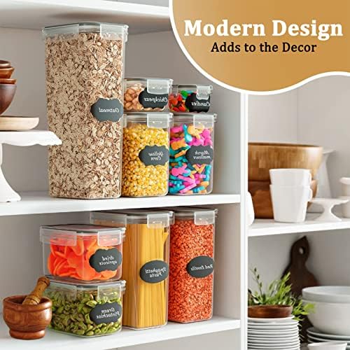 8pc Clear Airtight Canisters with Lids, Kitchen Dry Pantry Storage - Image 5
