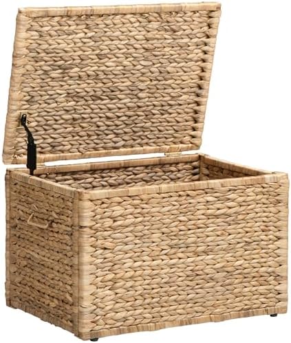 eHemco Storage Trunk with Metal Frame, Natural, 23.3 by 16.5 by 15.2 Inches by eHemco