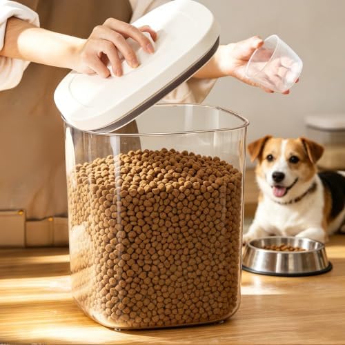 TBMax Dog Cat Food Storage Container 10 Lbs, Stackable Pet Food Dog Treat Container with Pop Up Lids, Airtight Food Storage Bin for Kitchen Organization - Image 2