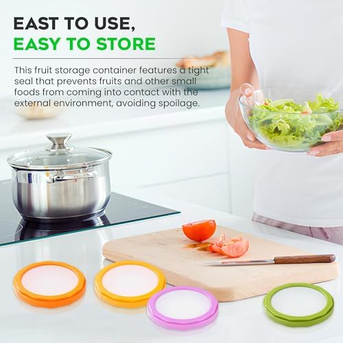 Avocado Saver and Onion Storage - Avocado Keeper Tomato Saver 4-Piece Set Silicone Food Storage Containers & Lemon Garlic Potatoes Saver - Reusable Fruit and Vegetable Storage Containers for Fridge - Image 5