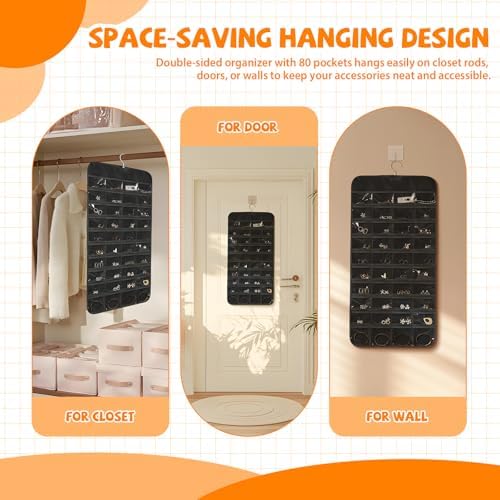 80 Pockets Hanging Jewelry Organizer - Image 4