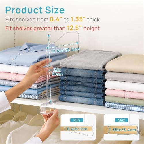 Vtopmart 12" Extra Tall x 11.7" Deep Shelf Dividers, 12 Pack - Image 3