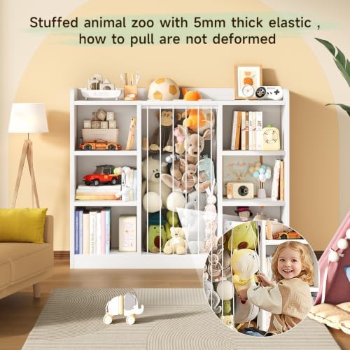 ONBRILL 2-in-1 Toy & Stuffed Animal Organizer, Kids 6-Cube Storage Shelf with Rounded Corners & Anti-Tip for Playroom Bedroom - Image 5