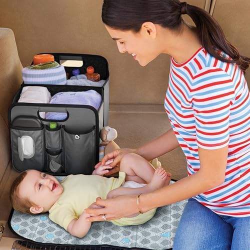 Munchkin Car Trunk Organizer Baby Diaper Caddy with Changing Pad - Image 4