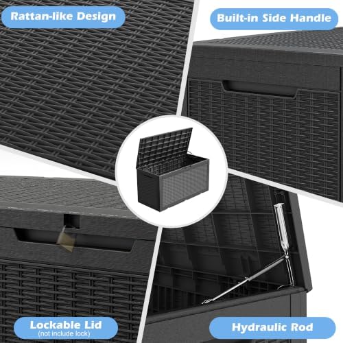 Outdoor Storage Box Waterproof, 100 Gallon Deck Box For Patio Storage - Image 4