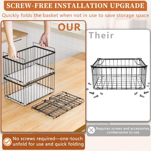 Large Freezer Organizer Bins for 5 to 9 Cu.Ft,Quick Expand/Collapse,6PACK - Image 2