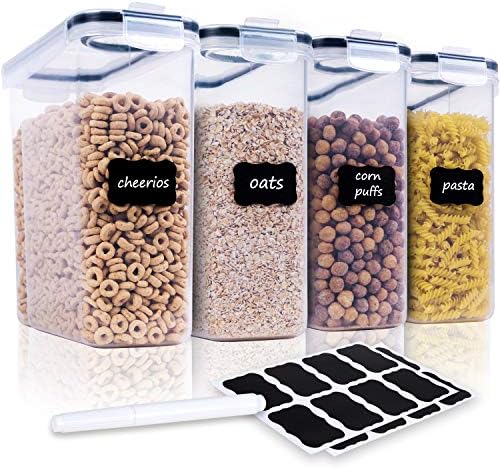 FOOYOO Cereal Containers Storage Set - 4 Piece Airtight Large Food Storage Containers(135.2oz), BPA Free Dispenser Plastic Cereal Storage Containers by FOOYOO