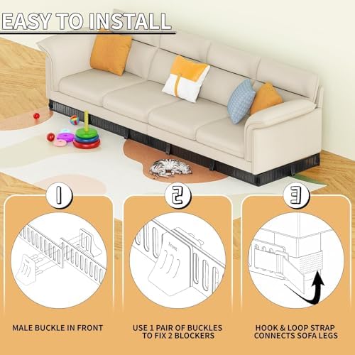 Under Couch Blocker for Pets & Toys, 1.6" Tall, Fits Gaps Up to 1.6", 8 PK - Image 7