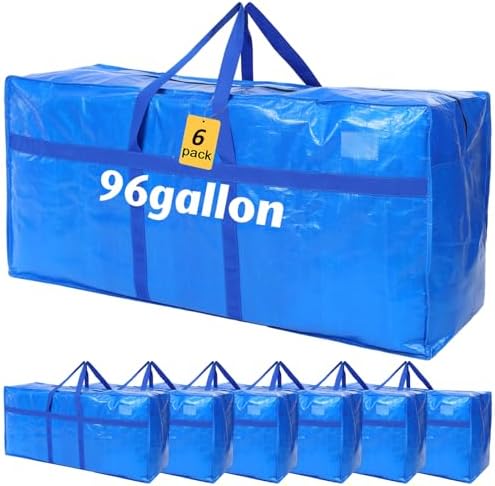 4 Pcs 96 Gallon Extra Large Moving Bags Heavy Duty Storage Bag by Clysee