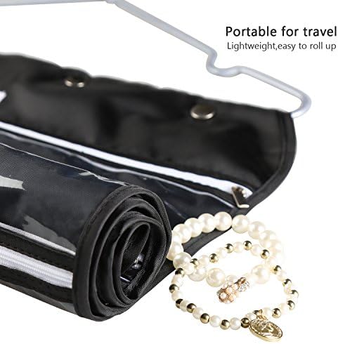 BB Brotrade Hanging Jewelry Organizer,Accessories Organizer,56 Zipper Pocket Organizer for Holding Jewelries (Black-Zipper) - Image 6