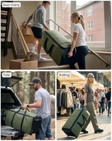 Fanwoli 30'' Extra Large Rolling Duffel Bag with Wheels, Heavy Duty - Image 4