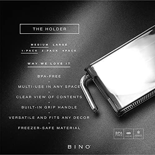 BINO | Clear Storage Organizer, Medium | THE HOLDER COLLECTION | Clear Containers for Organizing with Built-in Handles | Pantry Organization and Storage | Fridge Organizer | Smart Bin Cabinet - Image 2