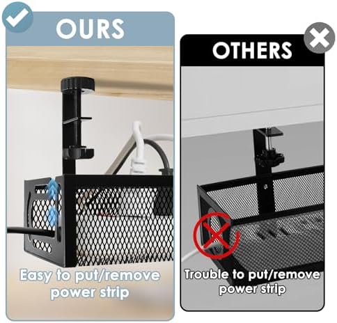 Cable Management, 2 Pack Cable Management Under Desk, Cable Tray - Image 5