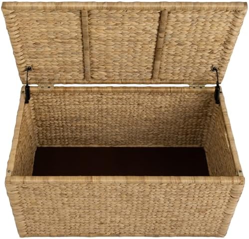 eHemco Water Hyacinth Blanket Storage Trunk, Natural, 36 x 20 x 18.5 - Image 4