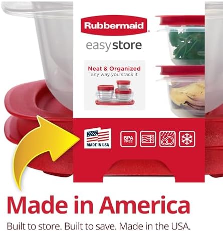Rubbermaid 7.81- and 14.66-Cup EasyStore Square Containers, 2 Pack, Food Storage Containers, Food Storage Containers with Lids - Image 4