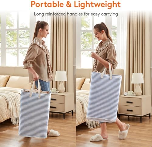 Lifewit 80L Large Laundry Baskets, Laundry Hampers Bags, 2 Pack, Blue - Image 5