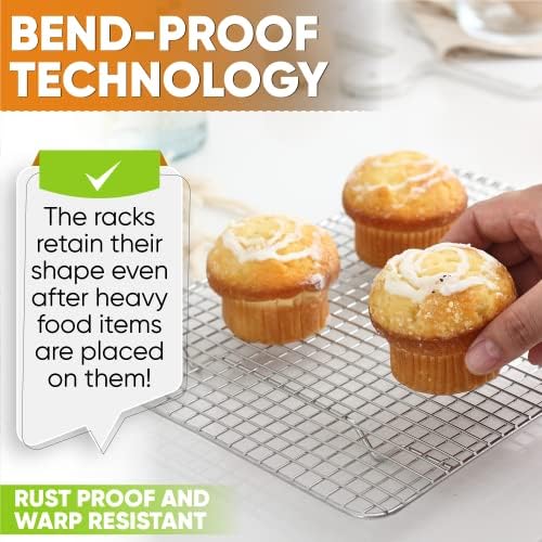 Spring Chef 8.5" x 12" Stainless Steel Cooling Rack for Baking, Set of 2 - Image 6