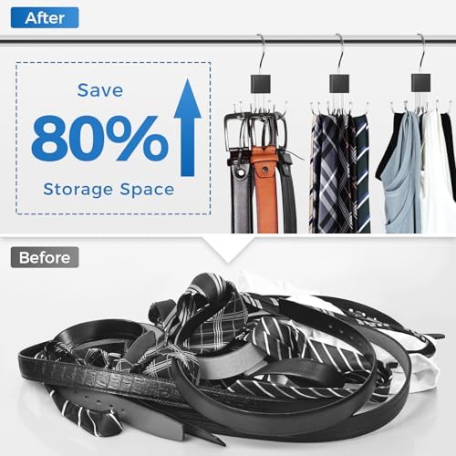 Belt Hanger, 2PCS Belt Organizer for Closet 360° Rotatable - Image 3