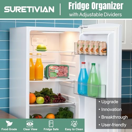 Freezer Organizer,12" Visible Fridge Organizer Rack with Removable Dividers - Image 2