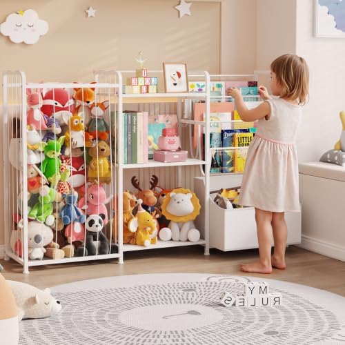 BBLIKE Kids Bookshelf and Toy Storage Organizer with Stuffed Animal Storage - Image 6