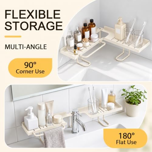Rotatable Over Faucet Sink Shelf Organizer with Towel Bar - Image 3
