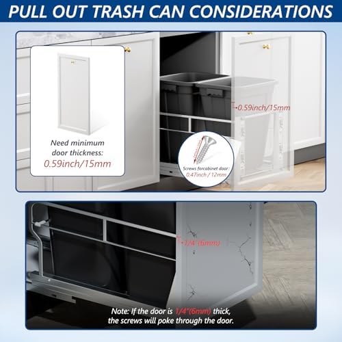 Insputer Dual Pull Out Trash Can Under Cabinet with Soft-Close Slides - Image 5