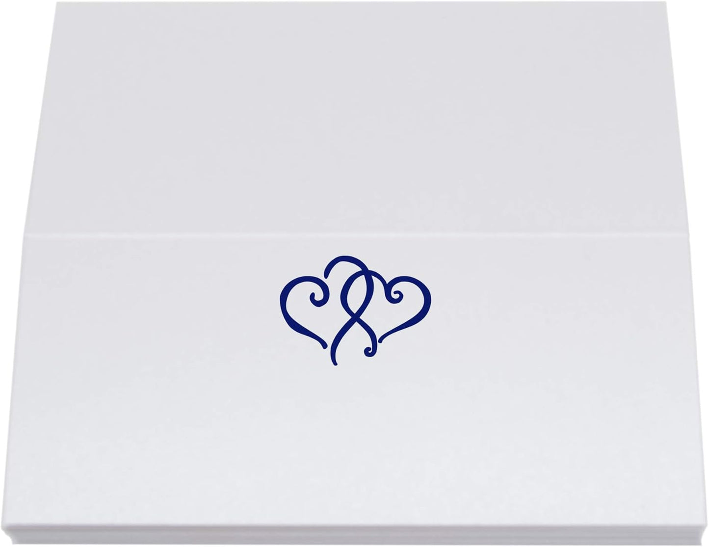 Linked Hearts Place Cards, Navy (Choose Color), Set of 150, Pre-cut and Scored - Wedding, Party, Dinner, and Special Events - Made in the USA