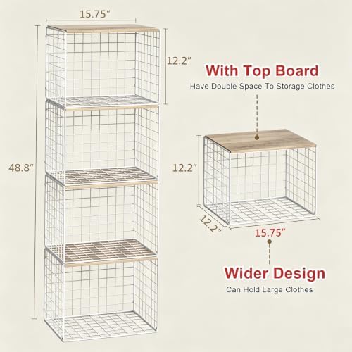 4 Widened & Heightened Closet Organizers And Storage Shelves With Top Board - Image 2