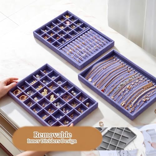 Large Velvet Jewelry Tray Display Drawer Inserts 2 Pack - Image 3