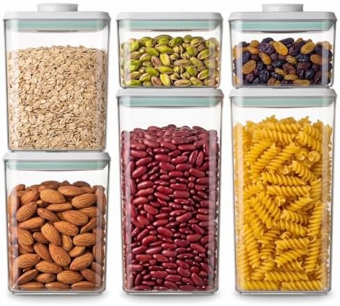 Airtight Food Storage Containers Set with Lids, 6 pcs, White 7L/236oz by Unknown
