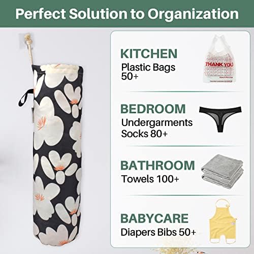 TOGETRUE Plastic Bag Holder, Lightweight Wall Mount Floral Grocery Bag Holder, Reusable Shopping Bag Storage Holder Organizer for Kitchen Pantry (Basic Black) - Image 6