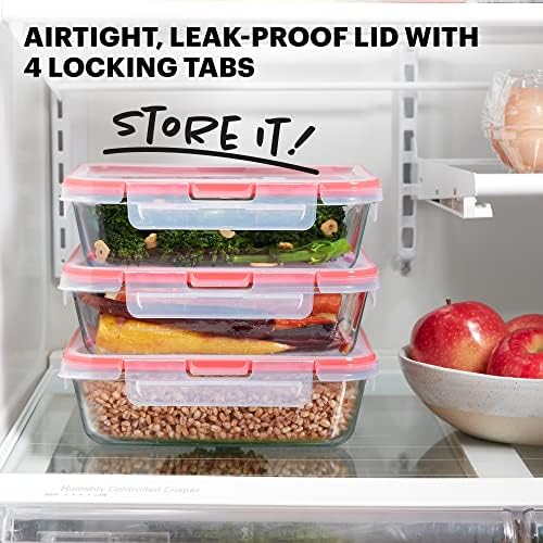 Pyrex Freshlock (3-Pack, 6 Cup) Glass Food Storage Containers Set - Image 4
