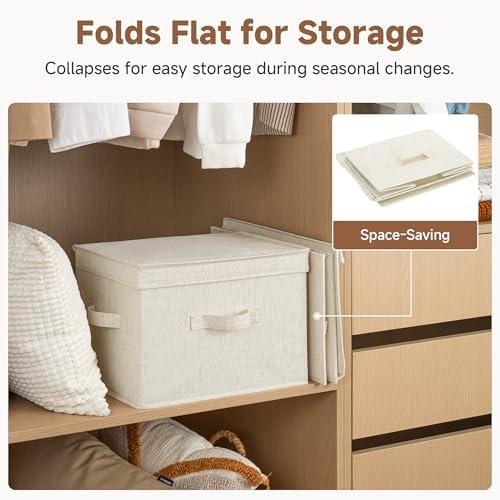 StorageWorks Fabric Storage Bins with Lids, Closet Storage Bins - Image 4