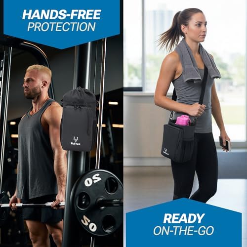 WulfPack Magnetic Gym Bag, Magnetic Bottle Bag, Water Bottle Carrier Holder with Large Phone Pockets, Large Pockets, Gym Bag, Work, and Sports (Black) - Image 6