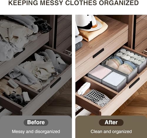 DIMJ Drawer Organizers for Clothing, Set of 12 Dresser Drawer Organizers, Fabric Closet Organizers and Storage, Drawer Dividers for Baby Clothes, Socks, Belt, Tie (Blended) - Image 6