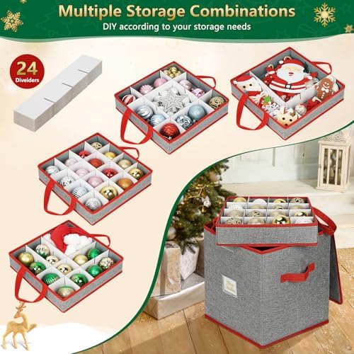Christmas Ornament Storage Box Holds Up to 3 inch 64 Xmas Balls - Image 3