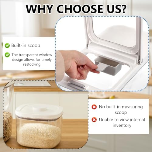 YEXEXINM Pet Food Storage Container with Lid & Scooper 5-7.5lbs/6L Dog Food Storage Container Clear Airtight Cat Food Storage Container BPA Free Dog Treat Container Store Dry Food for Pantry Kitchen - Image 6