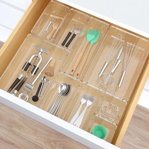 23 PCS Plastic Drawer Organizers Set, 4 Size Desk Drawer Organizer Trays - Image 6