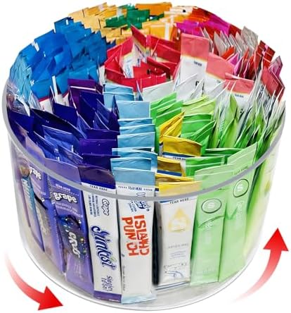 Drink Packet Organizer for Powdered Drink Mix,Powder Packet,Water Packet,Water Flavor Packet,Lazy Susan 360° Turntable Organizer for Drink Mix Necessities by Unknown