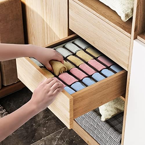 Joyoldelf Drawer Organizer 2 Packs, 24 Cell Collapsible Closet Cabinet Storage Boxes for Underwear, Socks, Bra, Handkerchiefs, Ties, Belts - Image 4