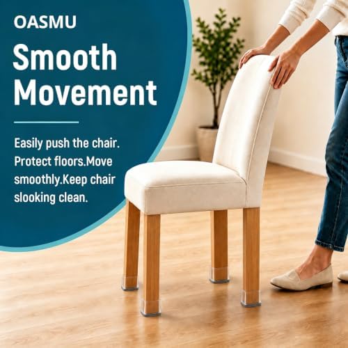 OASMU 32 Pcs Chair Leg Floor Protectors for Hardwood Floors Rectangular - Image 5