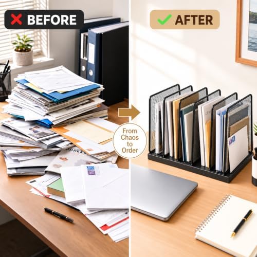 LEKETREE File Organizer for Desk, File Folder Organizer with 5-Section - Image 6