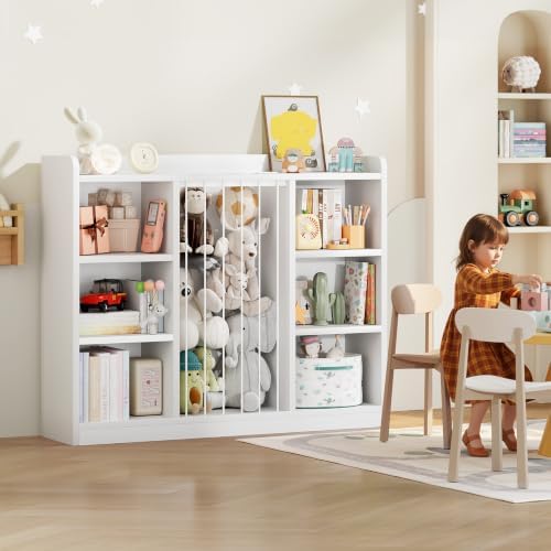 ONBRILL 2-in-1 Toy & Stuffed Animal Organizer, Kids 6-Cube Storage Shelf with Rounded Corners & Anti-Tip for Playroom Bedroom - Image 2