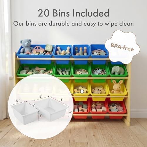 Humble Crew Kids Toy Organizer with 20 Bins, 4 Tier Storage for Playroom - Image 3