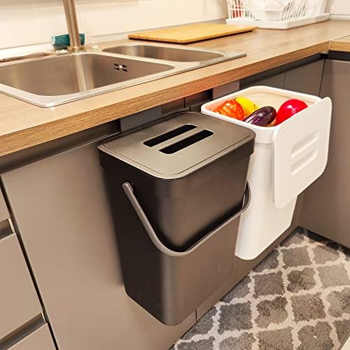 stonespace Under Sink Trash Can，Kitchen Compost Bin, 3.2 Gallon/12L, Black by stonespace