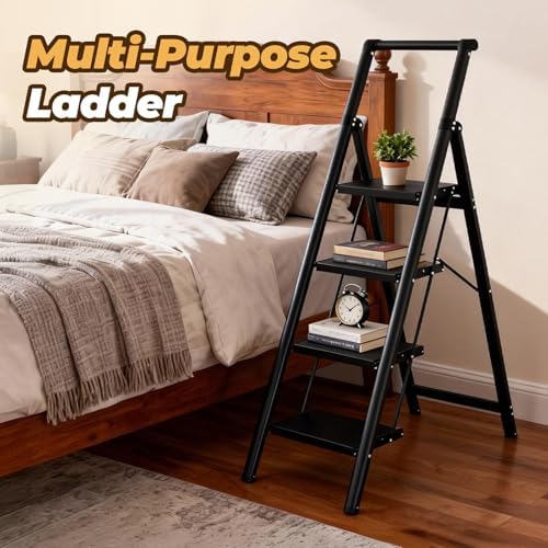 HBTower 4 Step Ladder, Lightweight Aluminum Folding Step Stool - Image 6