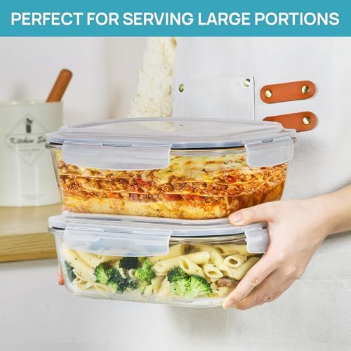 Vtopmart 2Pack 2260ml/76.4oz Extra Large Glass Storage Containers, Grey - Image 3