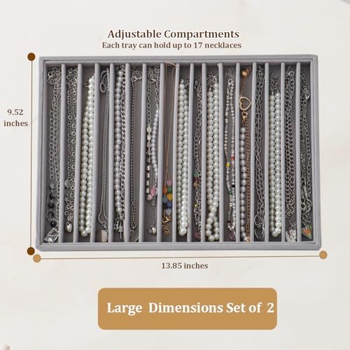 Large Velvet Jewelry Tray Display Drawer Inserts 2 Pack - Image 3
