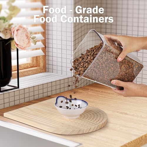 Melovom Pop Airtight Food Storage Container with Lid, 4L/4.2qt Large Cereal Flour Sugar Storage Container with Scoop, One Button Opening, BPA-Free, Kitchen Pantry Organization and Storage - Image 4